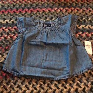 Gap Smocked Denim Top